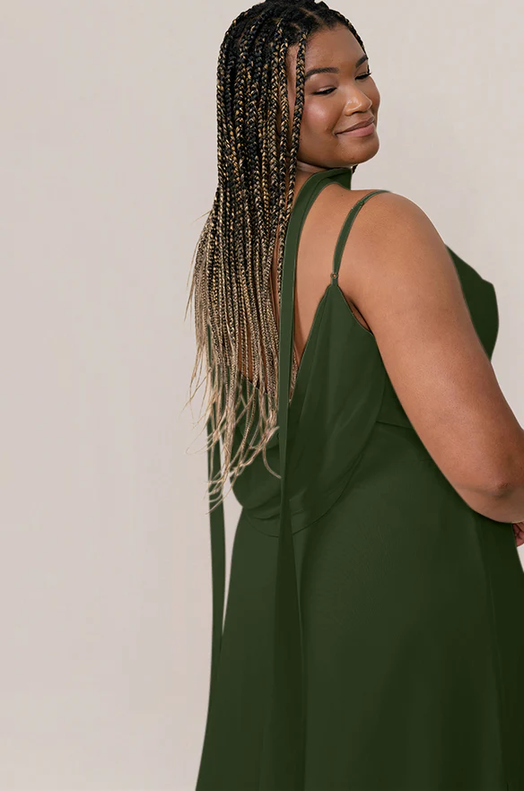 Chiffon Skinny Scarf | Ready To Ship | Deep Olive