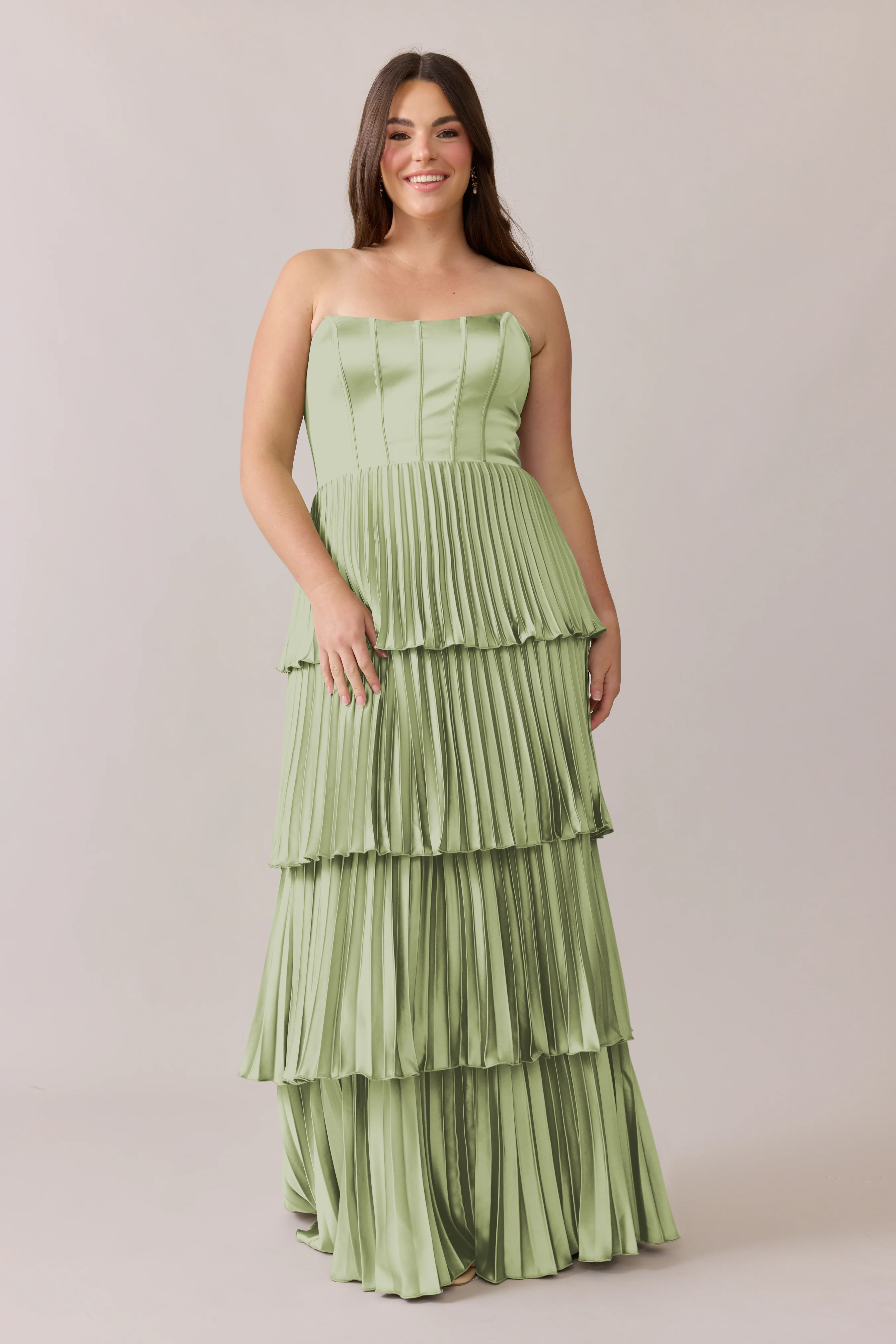 Collins Satin Pleated Dress | Made To Order - Image 156