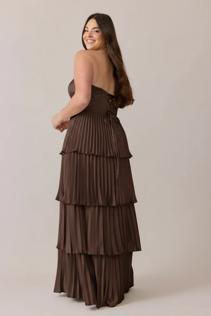 Collins Satin Pleated Dress | Made To Order - Image 166
