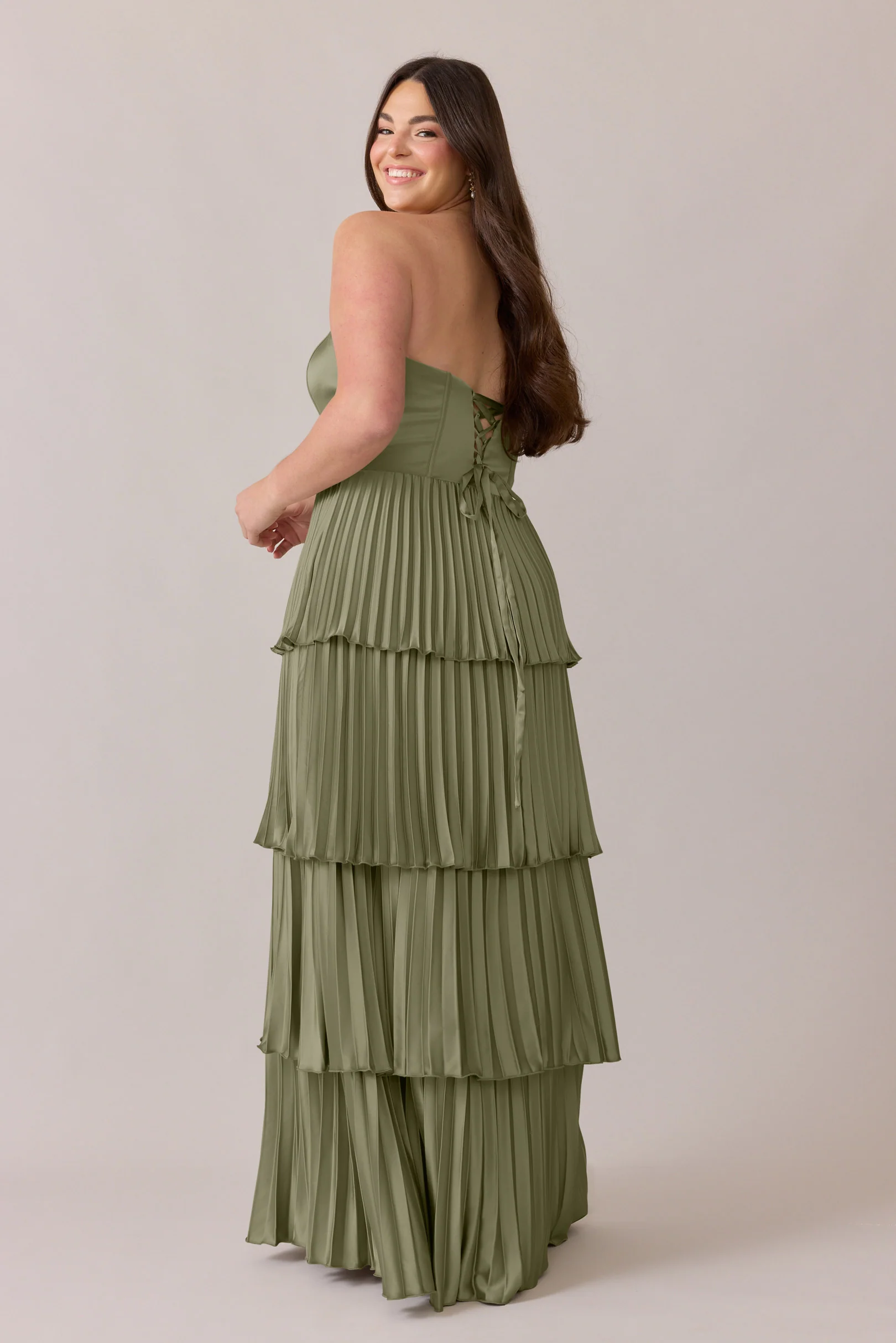 Collins Satin Pleated Dress | Made To Order - Image 45