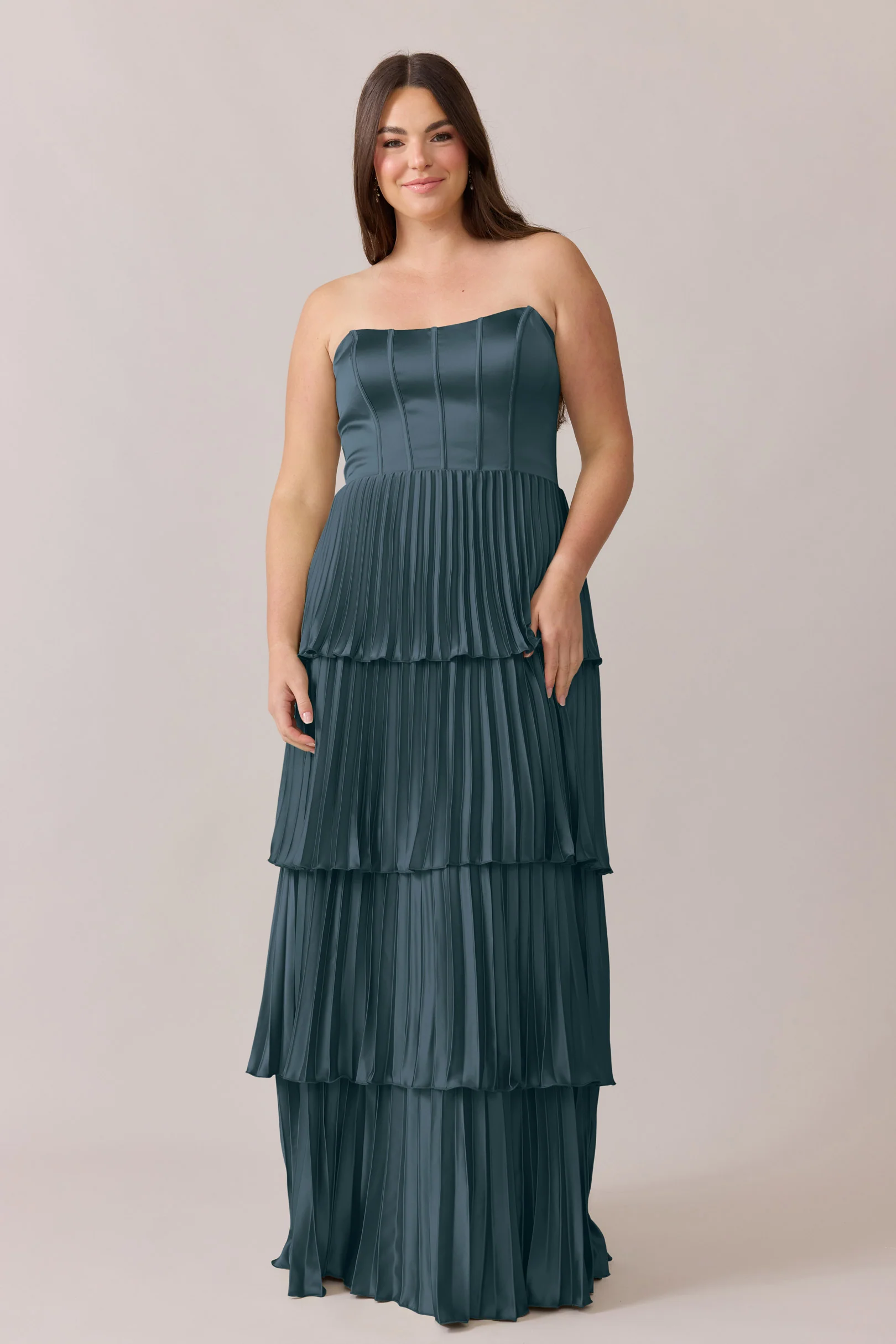 Collins Satin Pleated Dress | Made To Order - Image 69