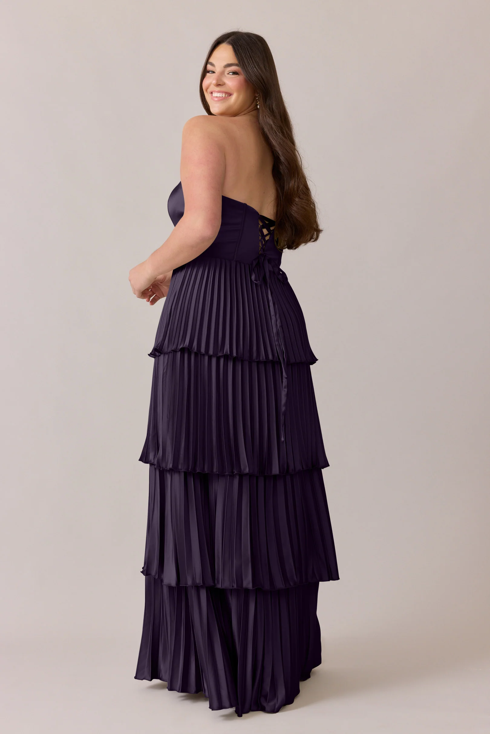 Collins Satin Pleated Dress | Made To Order - Image 74