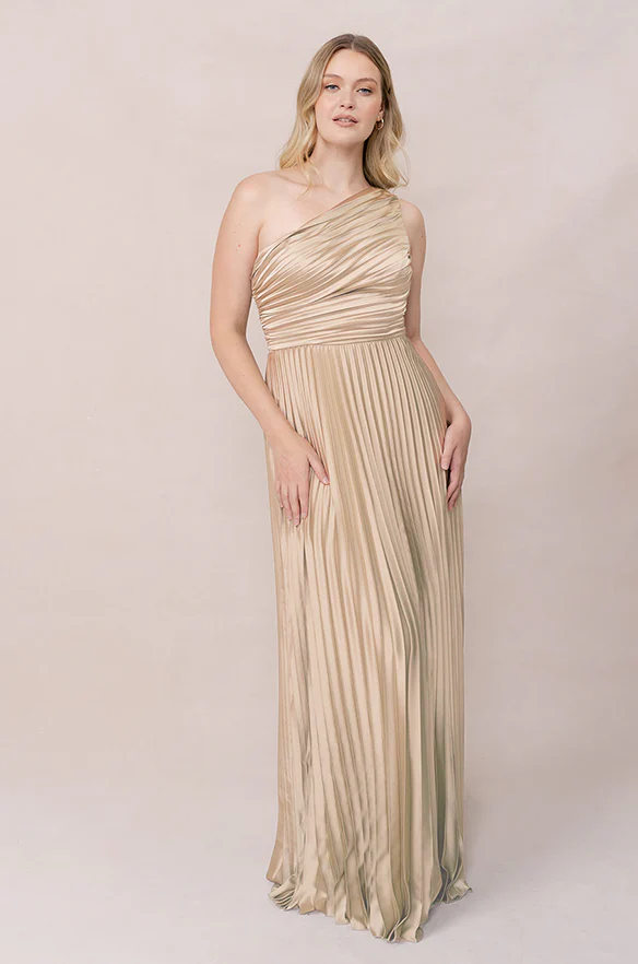 Declan Satin Pleated Dress | Made To Order - Image 104