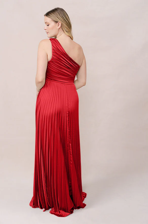Declan Satin Pleated Dress | Made To Order - Image 107