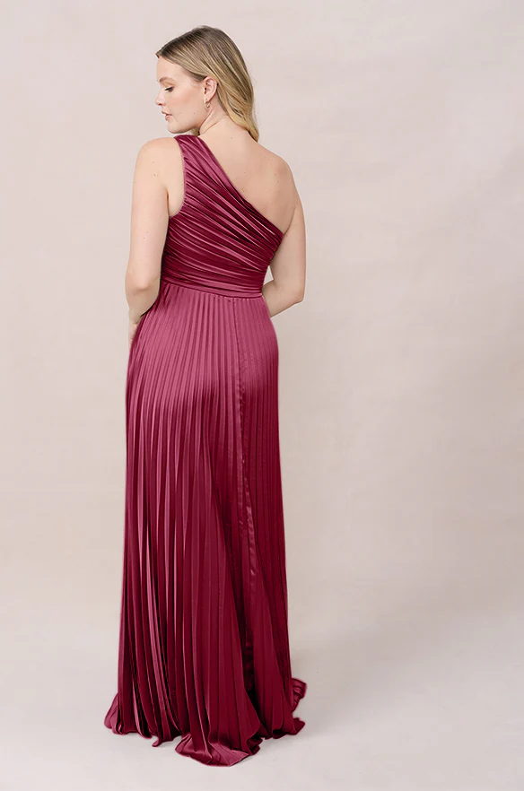 Declan Satin Pleated Dress | Made To Order - Image 11