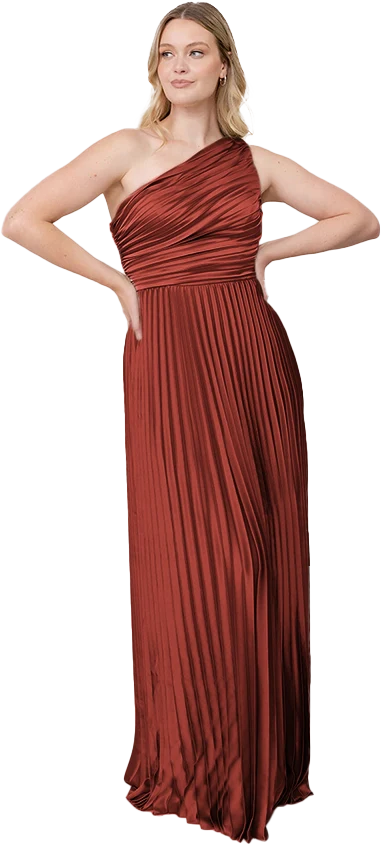 Declan Satin Pleated Dress | Made To Order - Image 161