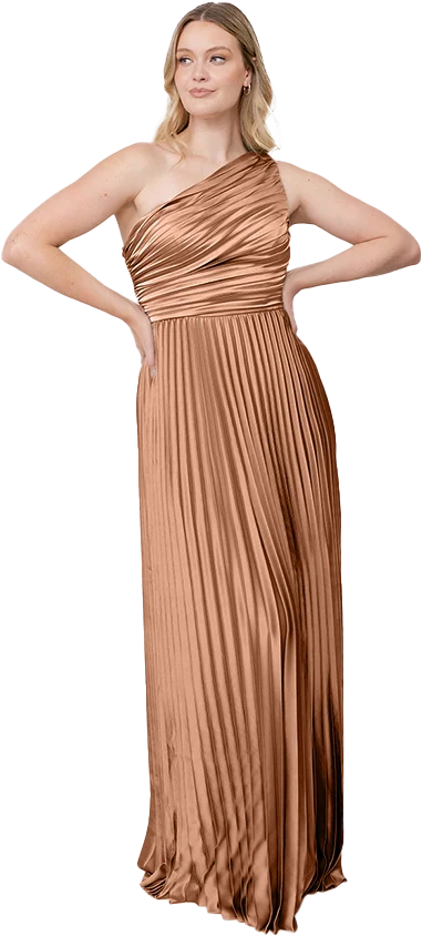 Declan Satin Pleated Dress | Made To Order - Image 162