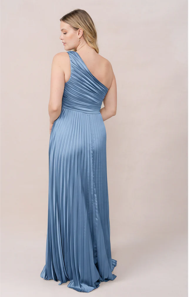 Declan Satin Pleated Dress | Made To Order - Image 168