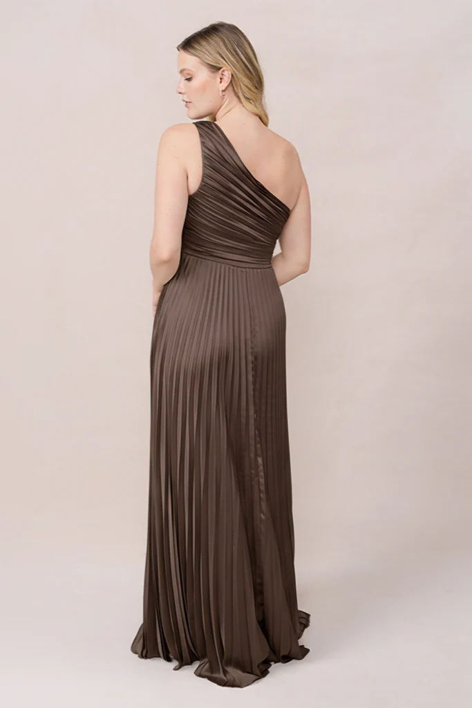 Declan Satin Pleated Dress | Made To Order - Image 172