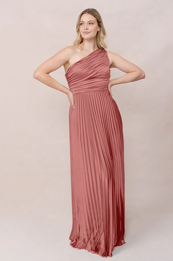 Declan Satin Pleated Dress | Made To Order - Image 28