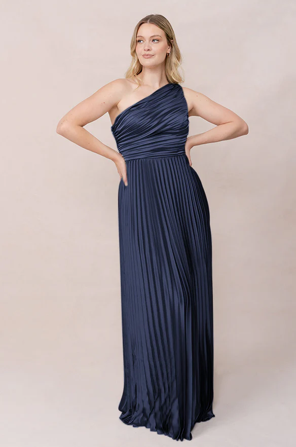 Declan Satin Pleated Dress | Made To Order - Image 46