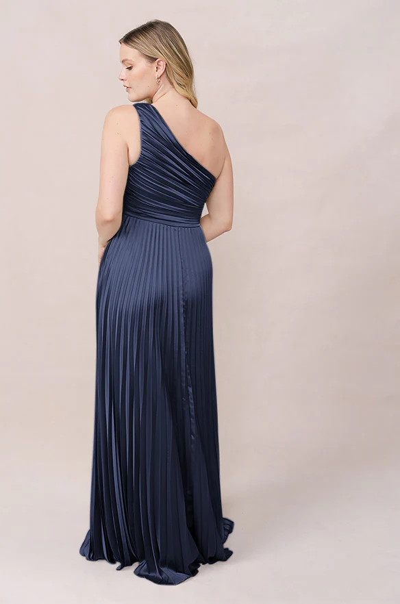 Declan Satin Pleated Dress | Made To Order - Image 47