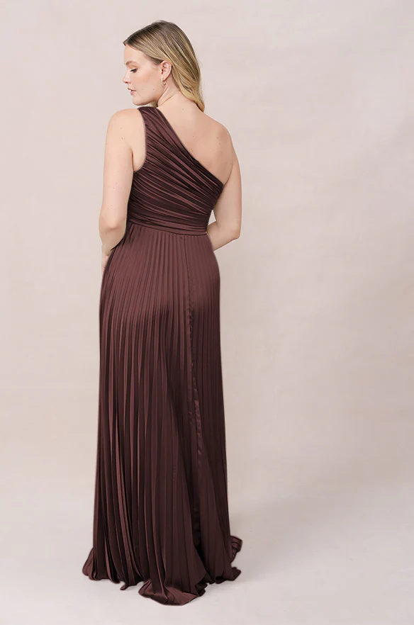 Declan Satin Pleated Dress | Made To Order - Image 55