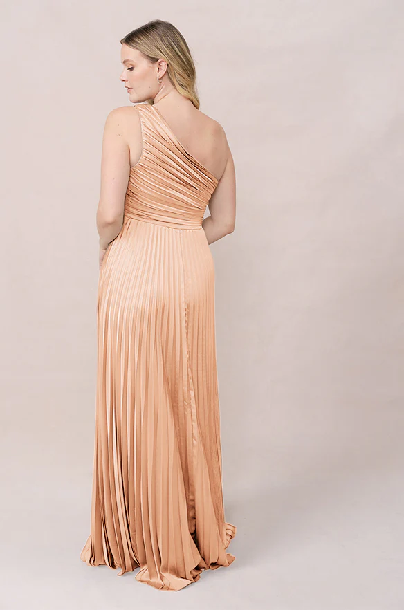 Declan Satin Pleated Dress | Made To Order - Image 67