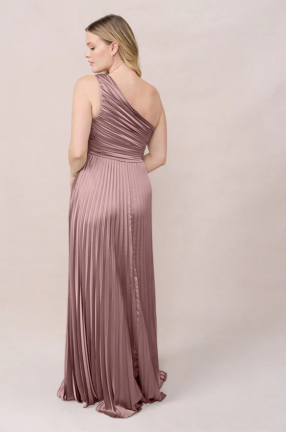 Declan Satin Pleated Dress | Made To Order - Image 75