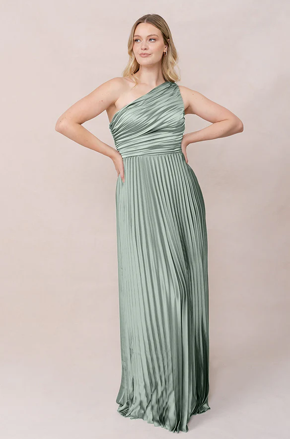 Declan Satin Pleated Dress | Made To Order - Image 82