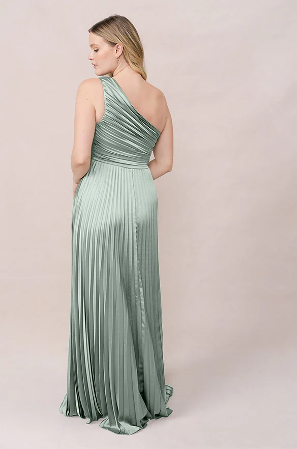 Declan Satin Pleated Dress | Made To Order - Image 83