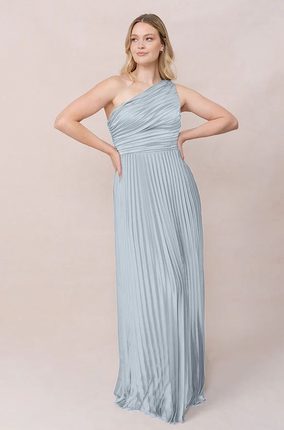 Declan Satin Pleated Dress | Made To Order - Image 84
