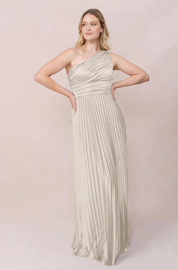 Declan Satin Pleated Dress | Made To Order - Image 86