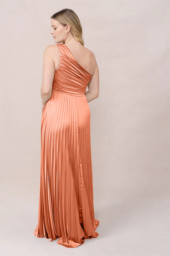 Declan Satin Pleated Dress | Made To Order - Image 89