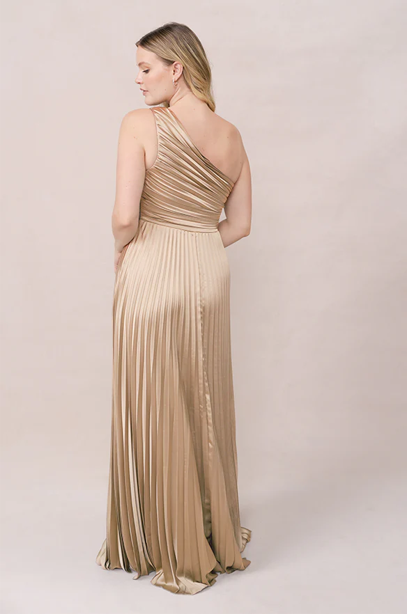 Declan Satin Pleated Dress | Made To Order - Image 99