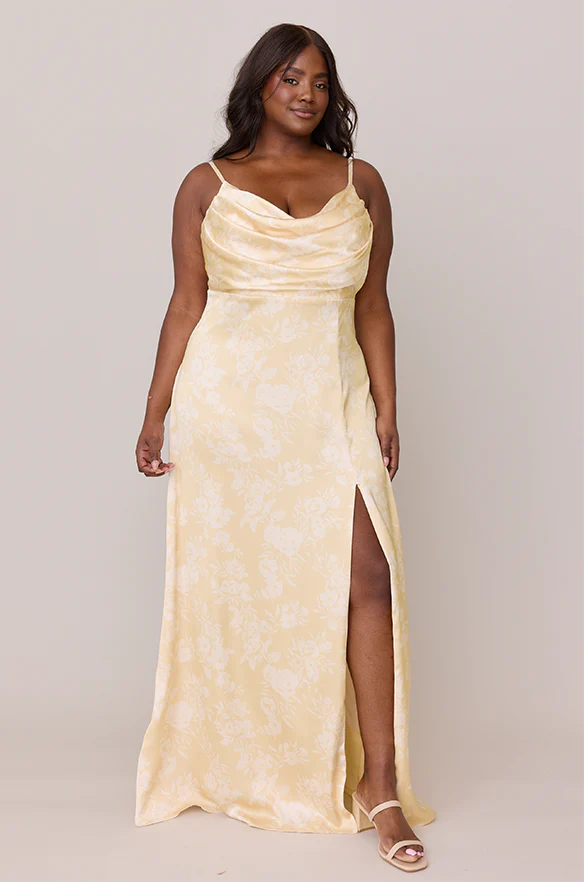 Ember Satin Floral Print Dress | Made To Order