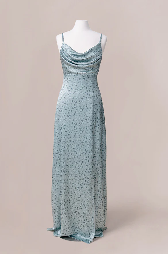 Ember Satin Floral Print Dress | Made To Order - Image 28