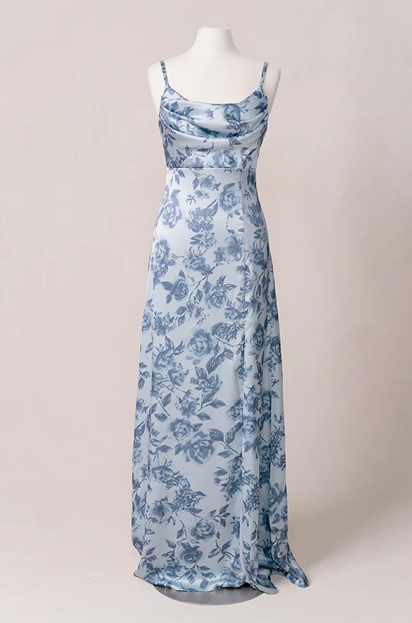 Ember Satin Floral Print Dress | Made To Order - Image 31