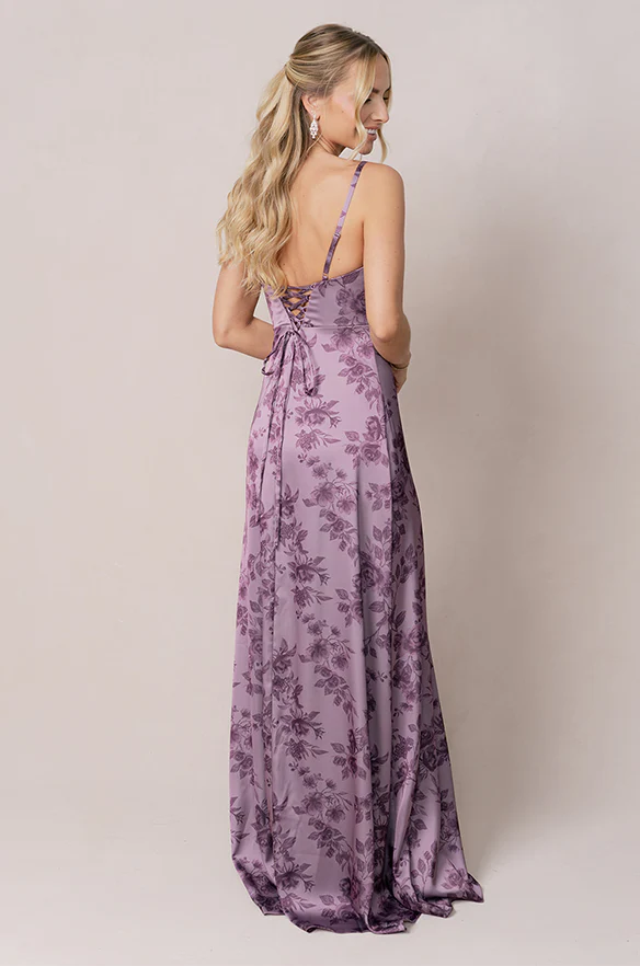 Ember Satin Floral Print Dress | Made To Order - Image 4