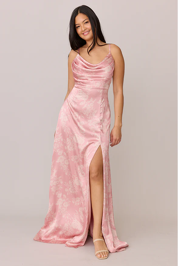 Ember Satin Floral Print Dress | Made To Order - Image 51