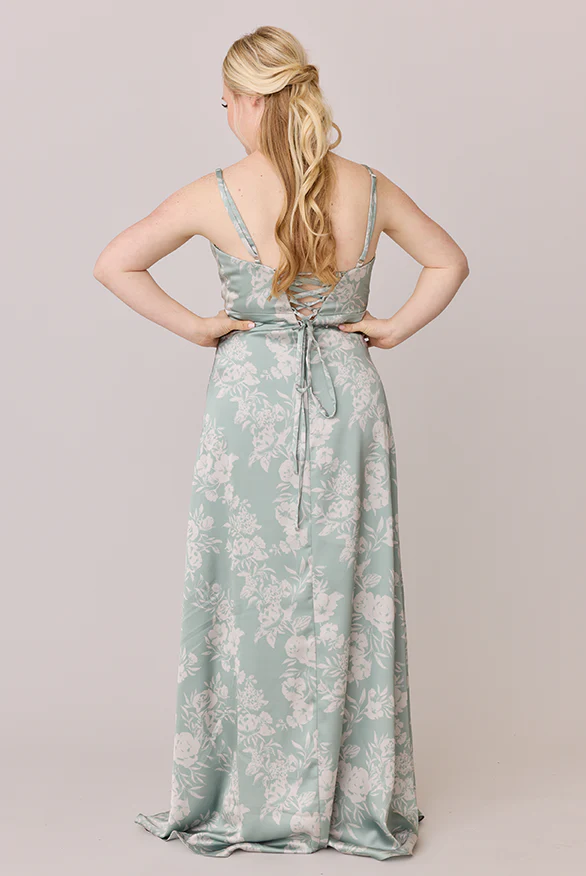Ember Satin Floral Print Dress | Made To Order - Image 54