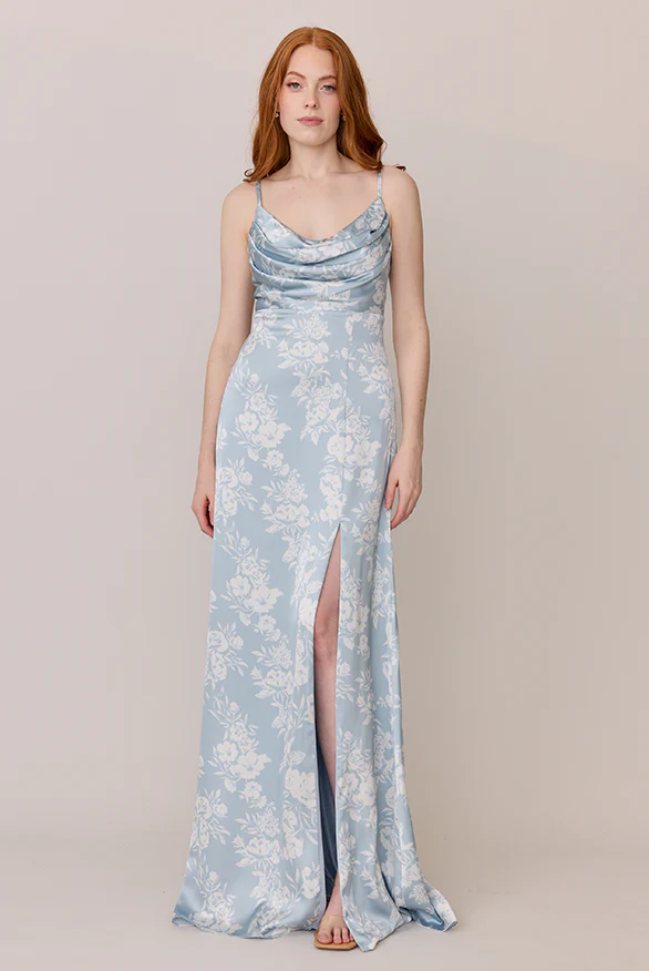 Ember Satin Floral Print Dress | Made To Order - Image 55