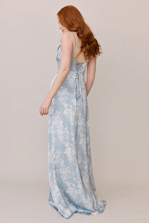 Ember Satin Floral Print Dress | Made To Order - Image 56
