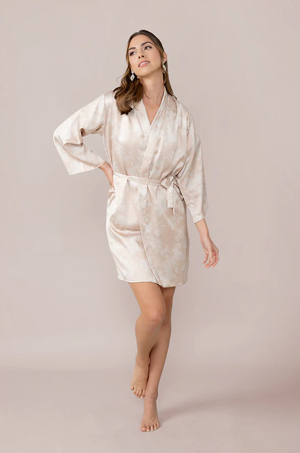 Getting Ready Satin Floral Print Robe | Made To Order - Image 5