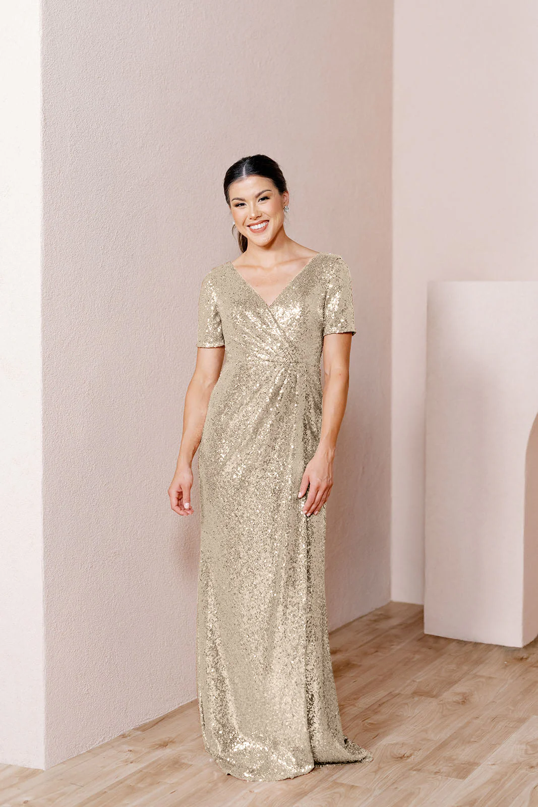 Giselle Sequin Dress | Ready To Ship | Champagne Gold