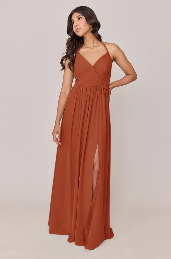 Hannah Chiffon Faux Wrap Dress | Made To Order - Image 123