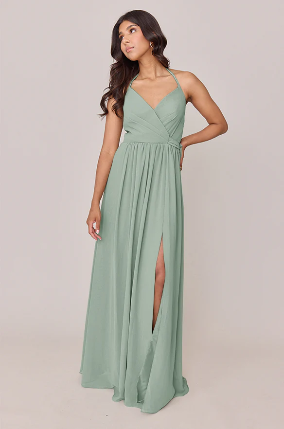 Hannah Chiffon Faux Wrap Dress | Made To Order - Image 125
