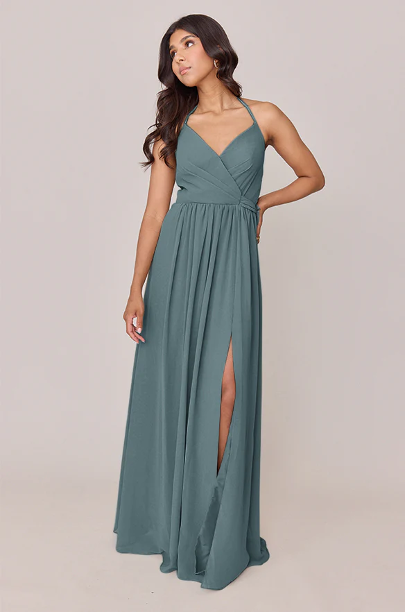 Hannah Chiffon Faux Wrap Dress | Made To Order - Image 77