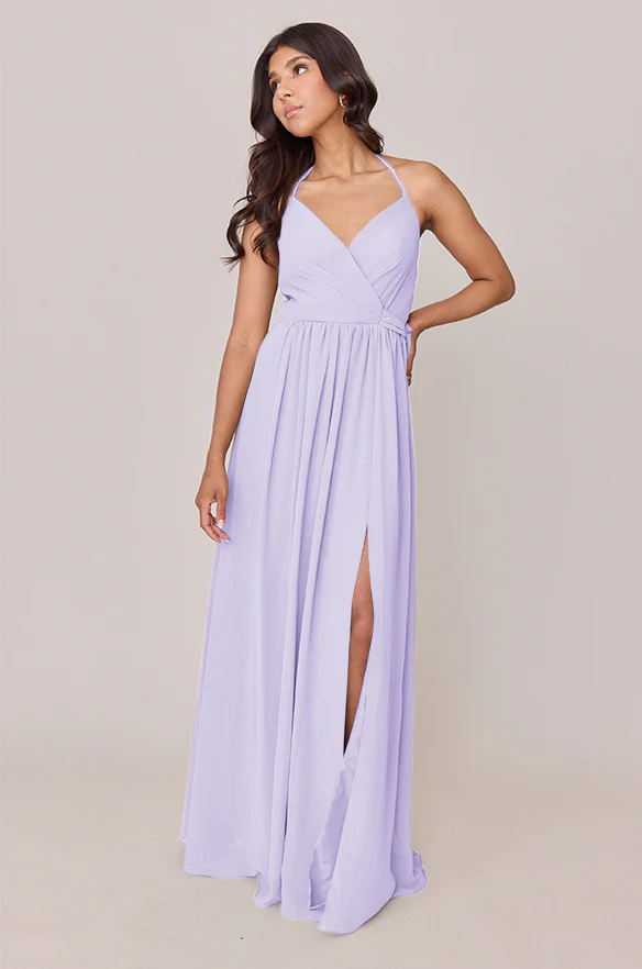 Hannah Chiffon Faux Wrap Dress | Made To Order - Image 89
