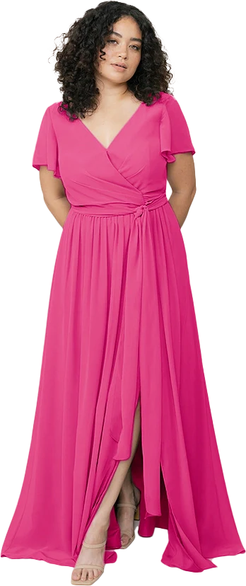 Harper Chiffon Faux Wrap Dress | Made To Order - Image 101
