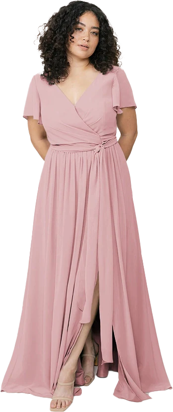 Harper Chiffon Faux Wrap Dress | Made To Order - Image 105