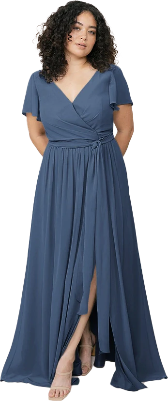 Harper Chiffon Faux Wrap Dress | Made To Order - Image 113