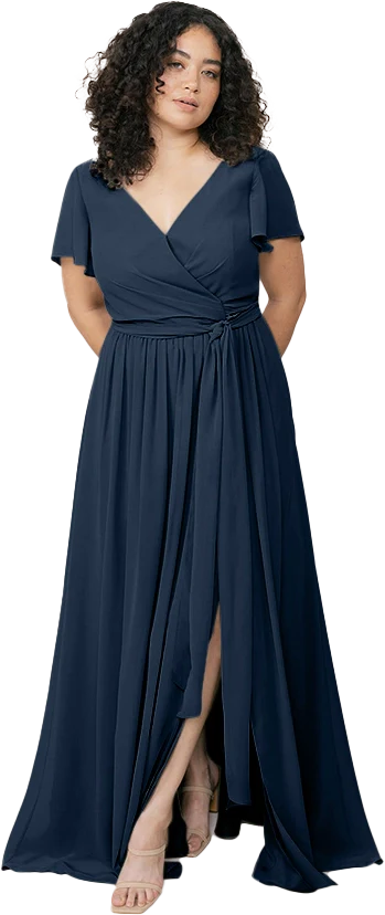 Harper Chiffon Faux Wrap Dress | Made To Order - Image 131