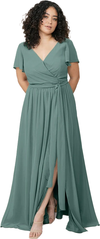 Harper Chiffon Faux Wrap Dress | Made To Order - Image 134