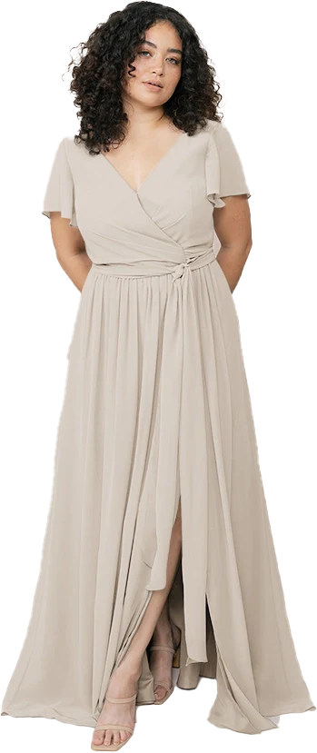 Harper Chiffon Faux Wrap Dress | Made To Order - Image 140