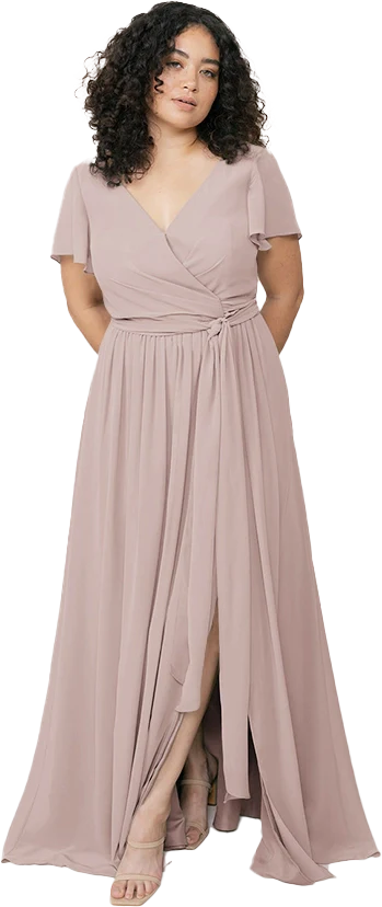 Harper Chiffon Faux Wrap Dress | Made To Order - Image 143