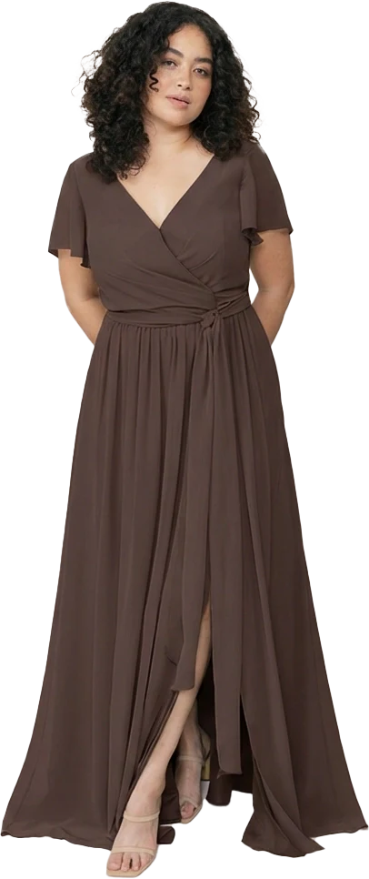 Harper Chiffon Faux Wrap Dress | Made To Order - Image 159