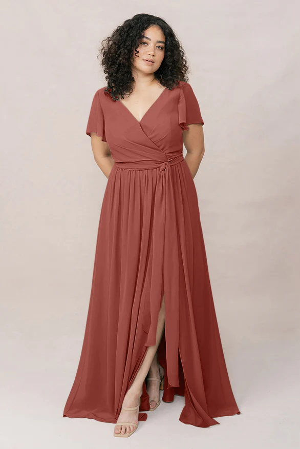 Harper Chiffon Faux Wrap Dress | Made To Order - Image 23