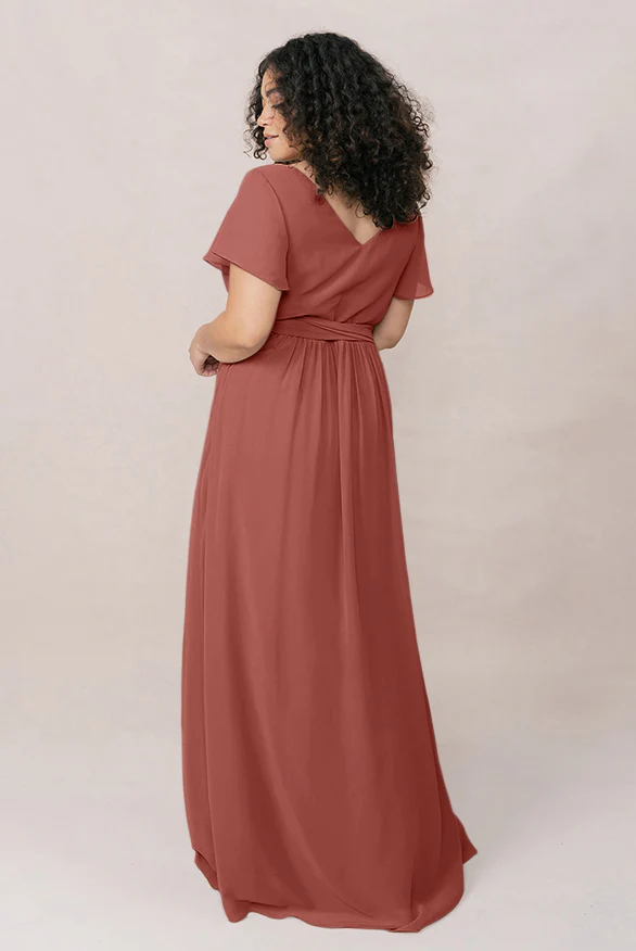 Harper Chiffon Faux Wrap Dress | Made To Order - Image 24