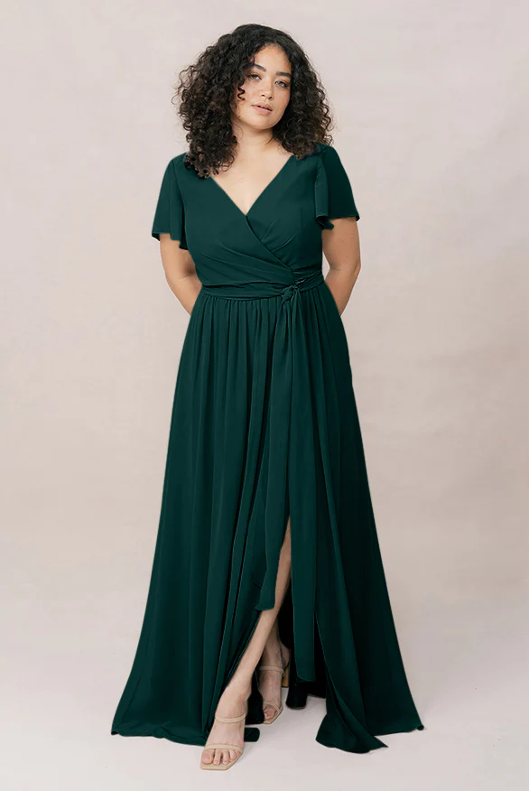 Harper Chiffon Faux Wrap Dress | Made To Order - Image 25